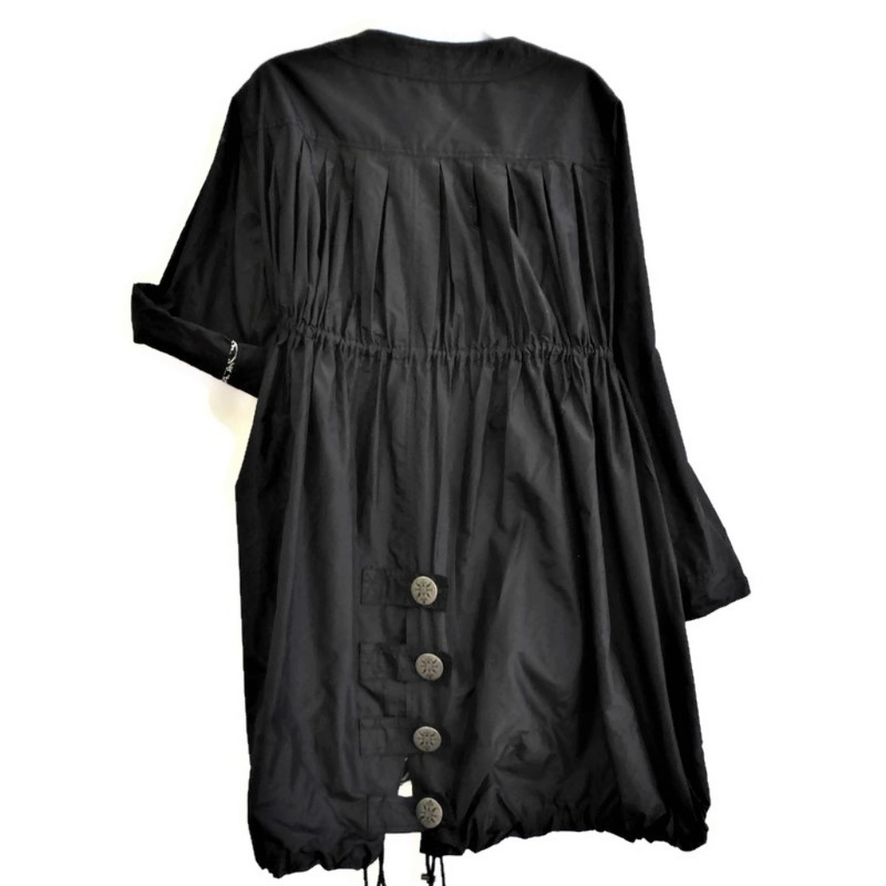 SiLK Thomas Wylde Black Jacket Coat Designer Etched Silver Hardware Snap Zip 6 - Picture 2 of 8